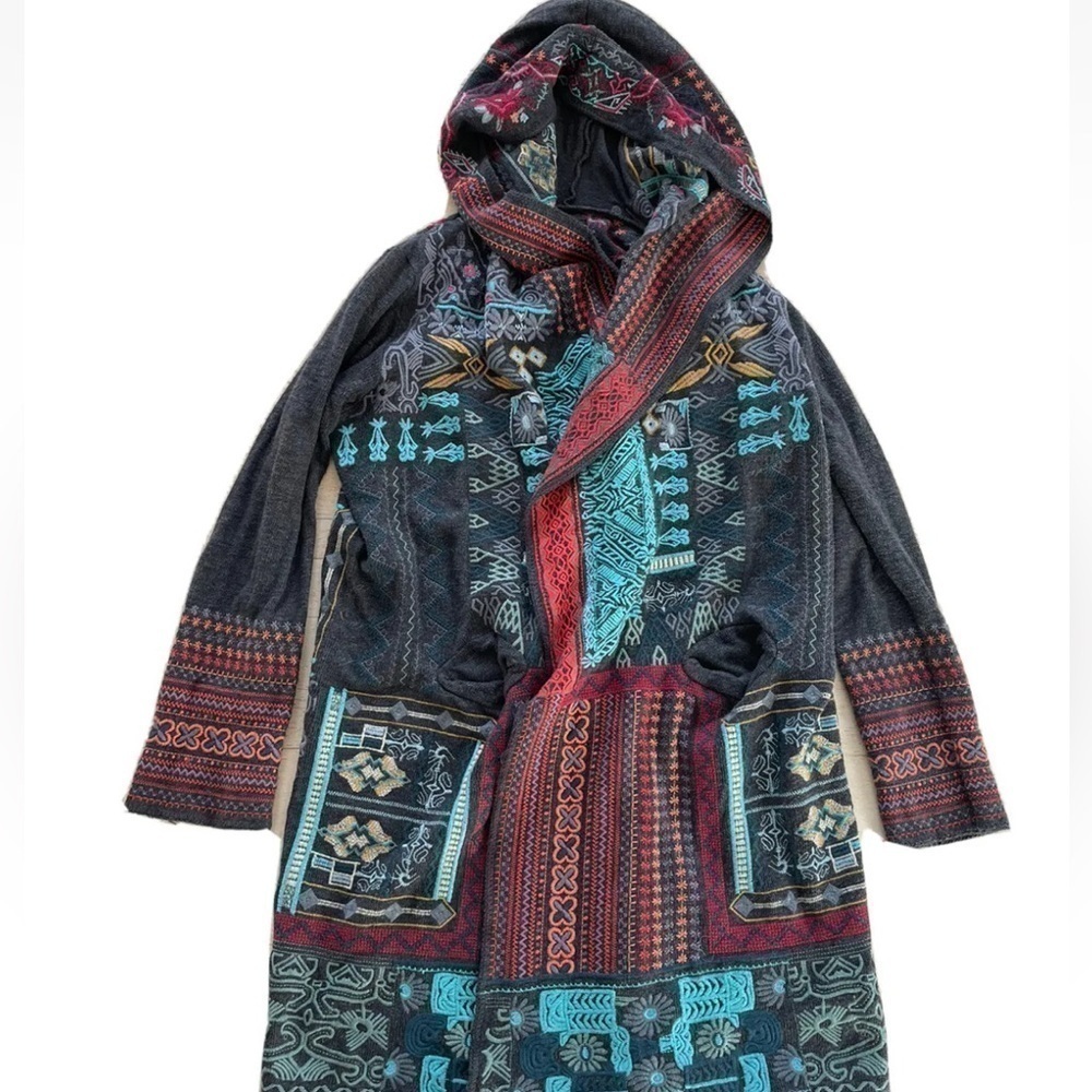 Johnny was Biya Shaker heavily embroidered duster NWT - Picture 6 of 13